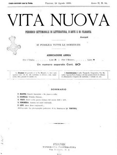 Vita nuova periodico settimanale di letteratura, d'arte e di filosofia