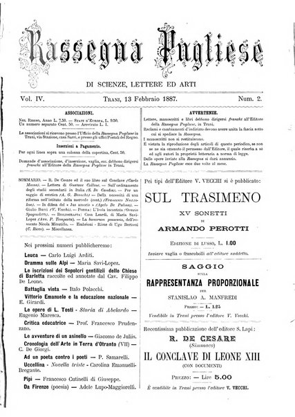 Rassegna pugliese di scienze, lettere ed arti