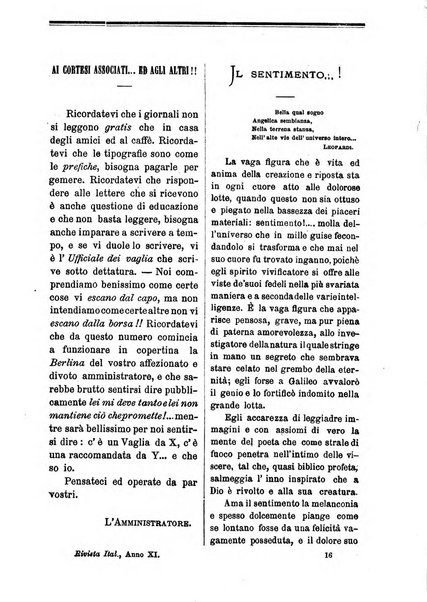 Rivista italiana di scienze lettere arti e teatri