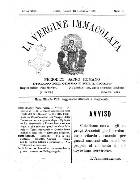 La vergine immacolata periodico sacro romano