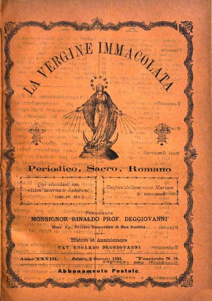 La vergine immacolata periodico sacro romano