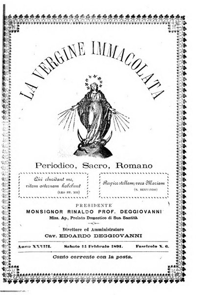 La vergine immacolata periodico sacro romano