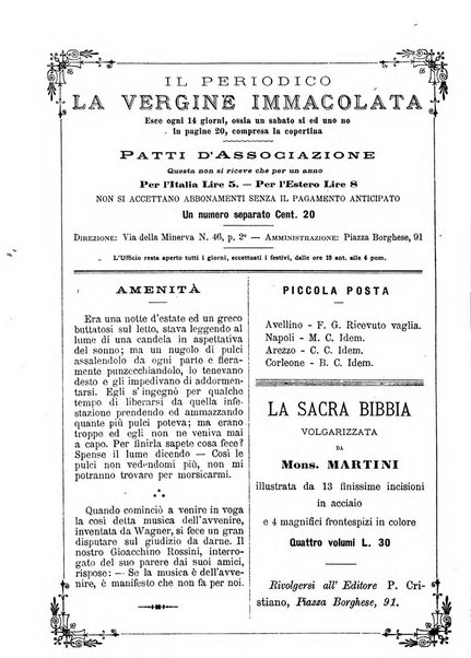 La vergine immacolata periodico sacro romano