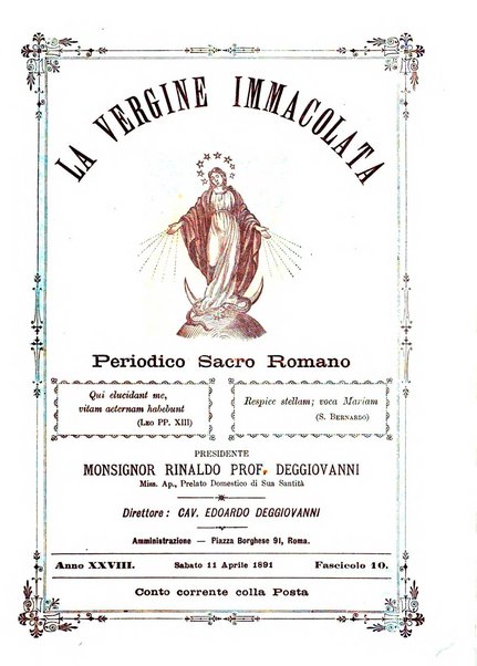 La vergine immacolata periodico sacro romano