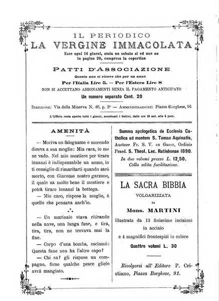 La vergine immacolata periodico sacro romano