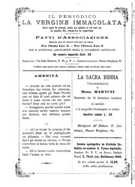 La vergine immacolata periodico sacro romano