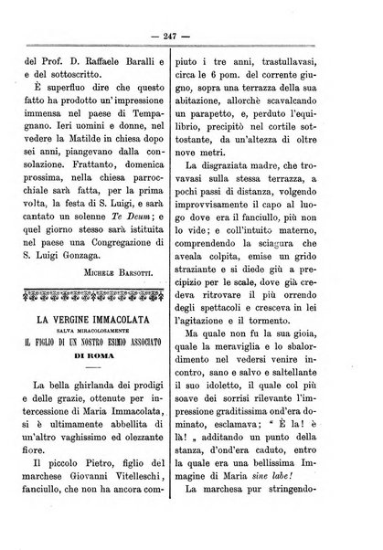 La vergine immacolata periodico sacro romano