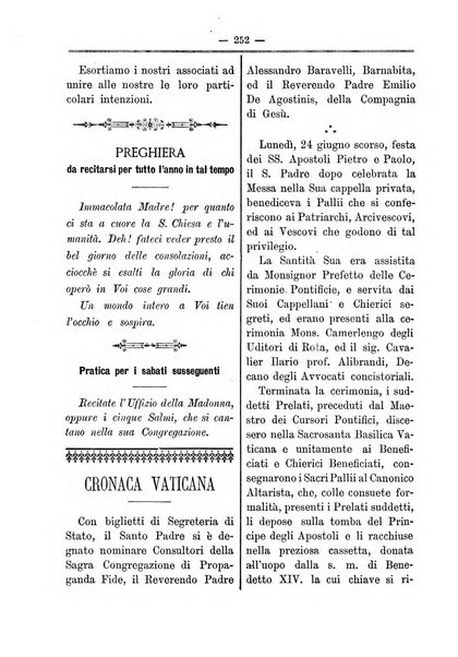 La vergine immacolata periodico sacro romano