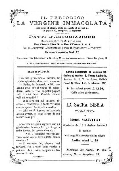 La vergine immacolata periodico sacro romano