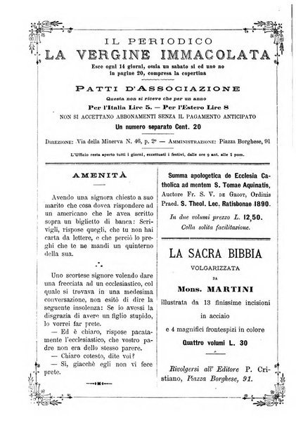 La vergine immacolata periodico sacro romano