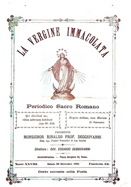 La vergine immacolata periodico sacro romano