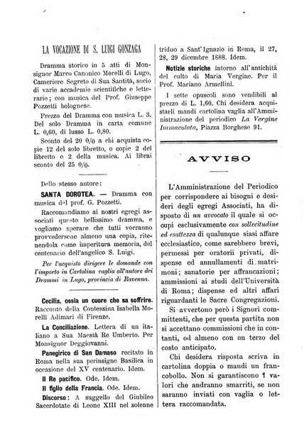 La vergine immacolata periodico sacro romano