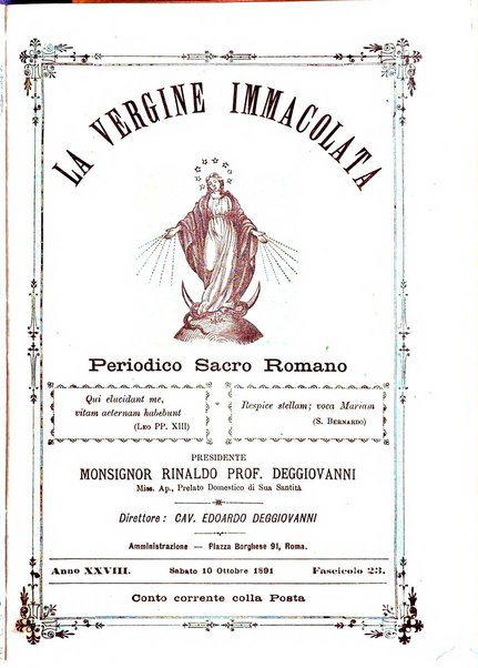 La vergine immacolata periodico sacro romano