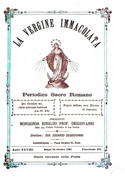 La vergine immacolata periodico sacro romano