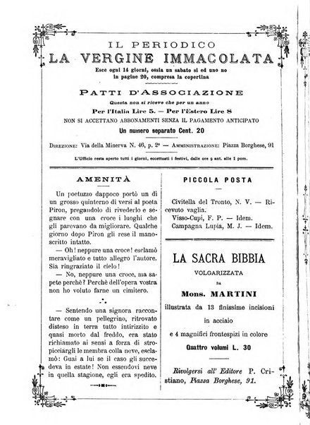 La vergine immacolata periodico sacro romano