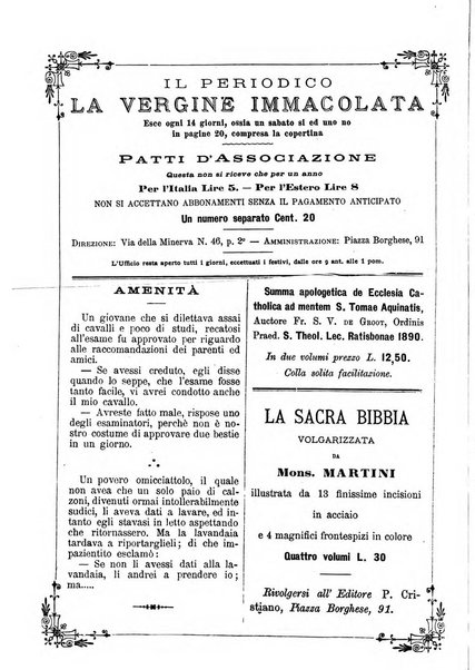 La vergine immacolata periodico sacro romano