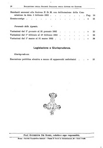 Bollettino della Societa italiana degli autori ed editori