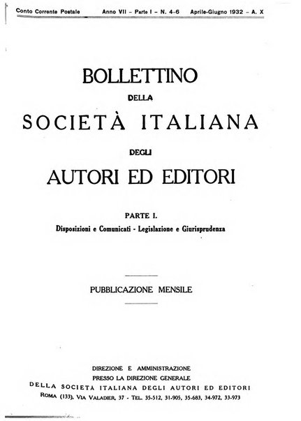 Bollettino della Societa italiana degli autori ed editori