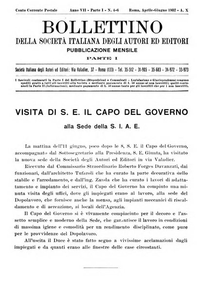 Bollettino della Societa italiana degli autori ed editori