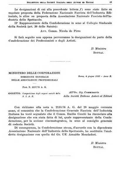 Bollettino della Societa italiana degli autori ed editori