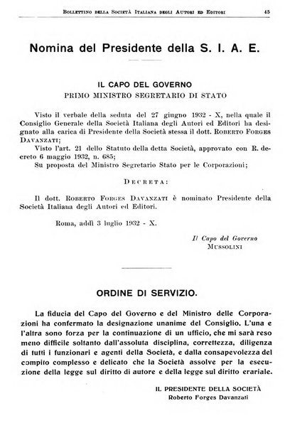 Bollettino della Societa italiana degli autori ed editori