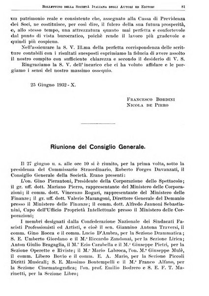 Bollettino della Societa italiana degli autori ed editori