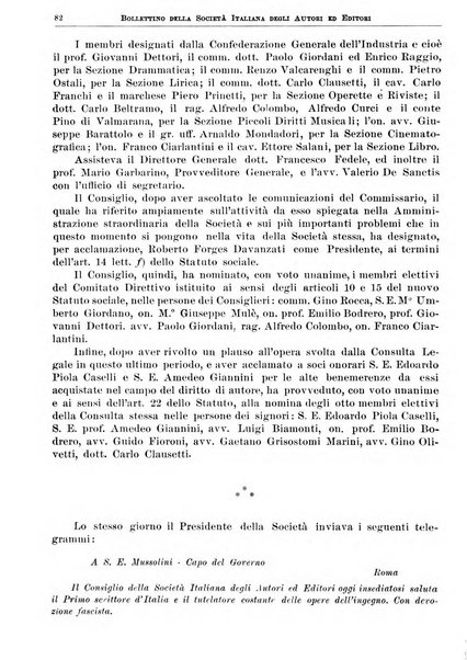 Bollettino della Societa italiana degli autori ed editori