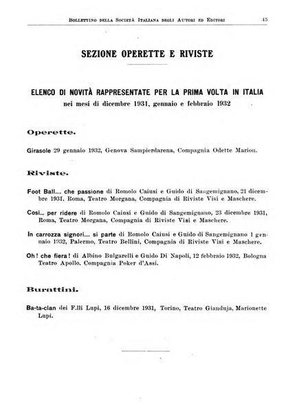 Bollettino della Societa italiana degli autori ed editori