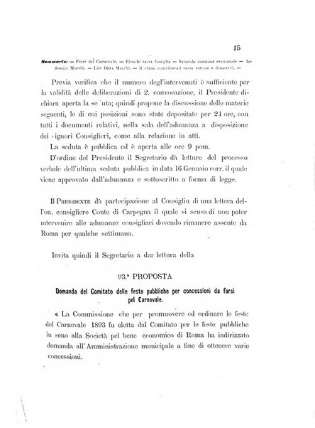 Atti del Consiglio comunale di Roma