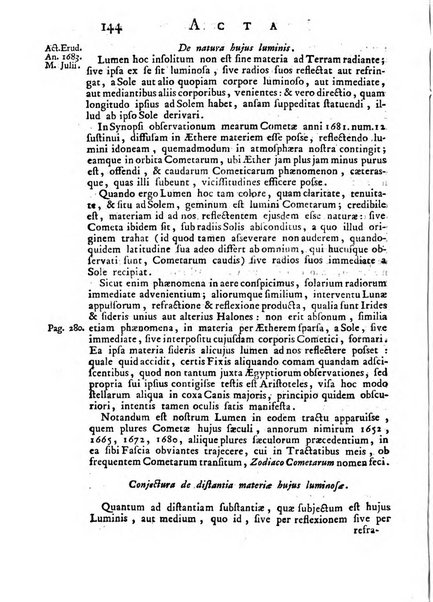 Opuscula omnia actis eruditorum lipsiensibus inserta, quae ad universam mathesim, physicam, medicinam, anatomiam, chirurgiam et philologiam pertinent; nec non epitomae si quae materia vel criticis animadversionibus celebriores