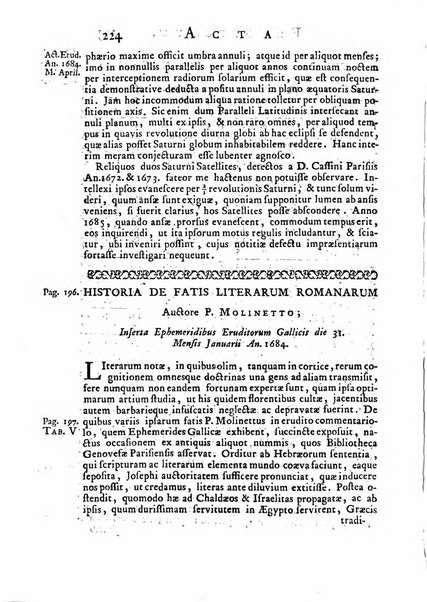 Opuscula omnia actis eruditorum lipsiensibus inserta, quae ad universam mathesim, physicam, medicinam, anatomiam, chirurgiam et philologiam pertinent; nec non epitomae si quae materia vel criticis animadversionibus celebriores