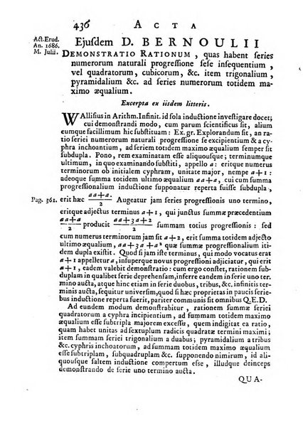 Opuscula omnia actis eruditorum lipsiensibus inserta, quae ad universam mathesim, physicam, medicinam, anatomiam, chirurgiam et philologiam pertinent; nec non epitomae si quae materia vel criticis animadversionibus celebriores