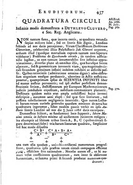 Opuscula omnia actis eruditorum lipsiensibus inserta, quae ad universam mathesim, physicam, medicinam, anatomiam, chirurgiam et philologiam pertinent; nec non epitomae si quae materia vel criticis animadversionibus celebriores