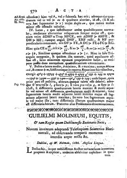 Opuscula omnia actis eruditorum lipsiensibus inserta, quae ad universam mathesim, physicam, medicinam, anatomiam, chirurgiam et philologiam pertinent; nec non epitomae si quae materia vel criticis animadversionibus celebriores