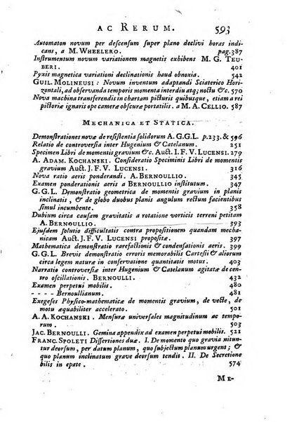 Opuscula omnia actis eruditorum lipsiensibus inserta, quae ad universam mathesim, physicam, medicinam, anatomiam, chirurgiam et philologiam pertinent; nec non epitomae si quae materia vel criticis animadversionibus celebriores