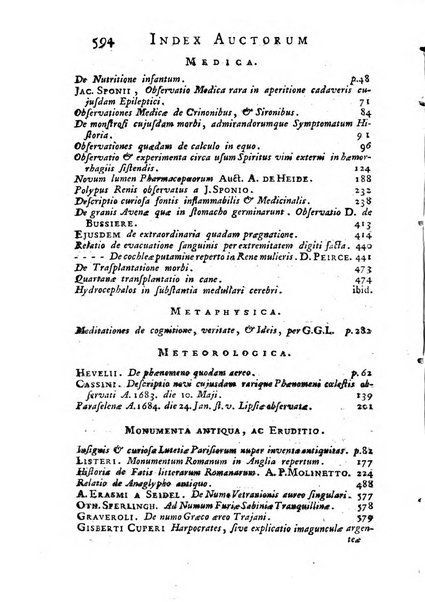 Opuscula omnia actis eruditorum lipsiensibus inserta, quae ad universam mathesim, physicam, medicinam, anatomiam, chirurgiam et philologiam pertinent; nec non epitomae si quae materia vel criticis animadversionibus celebriores