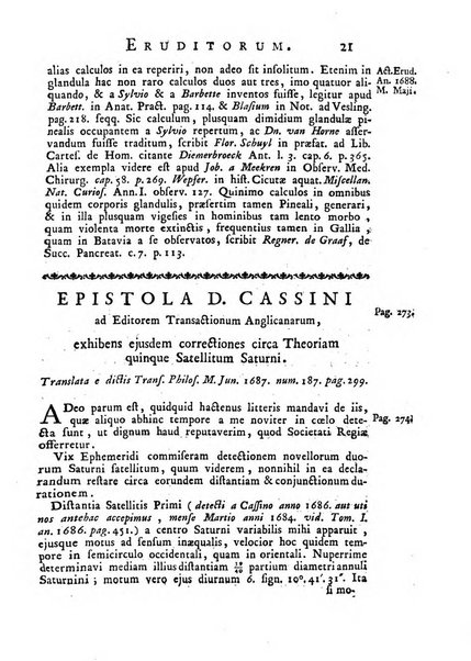 Opuscula omnia actis eruditorum lipsiensibus inserta, quae ad universam mathesim, physicam, medicinam, anatomiam, chirurgiam et philologiam pertinent; nec non epitomae si quae materia vel criticis animadversionibus celebriores