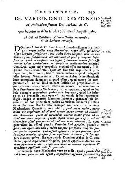 Opuscula omnia actis eruditorum lipsiensibus inserta, quae ad universam mathesim, physicam, medicinam, anatomiam, chirurgiam et philologiam pertinent; nec non epitomae si quae materia vel criticis animadversionibus celebriores