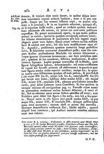 Opuscula omnia actis eruditorum lipsiensibus inserta, quae ad universam mathesim, physicam, medicinam, anatomiam, chirurgiam et philologiam pertinent; nec non epitomae si quae materia vel criticis animadversionibus celebriores