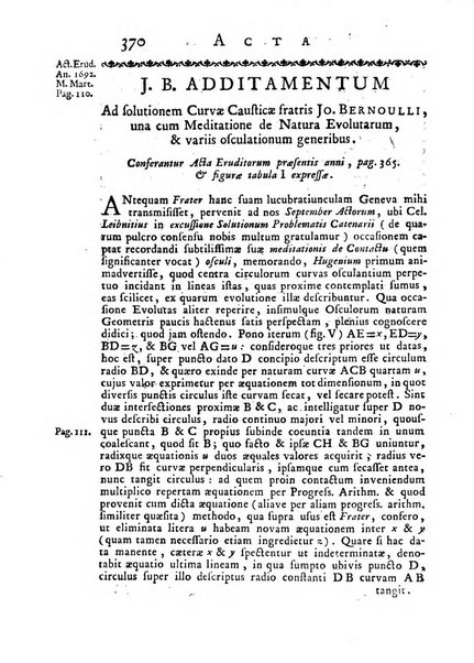 Opuscula omnia actis eruditorum lipsiensibus inserta, quae ad universam mathesim, physicam, medicinam, anatomiam, chirurgiam et philologiam pertinent; nec non epitomae si quae materia vel criticis animadversionibus celebriores