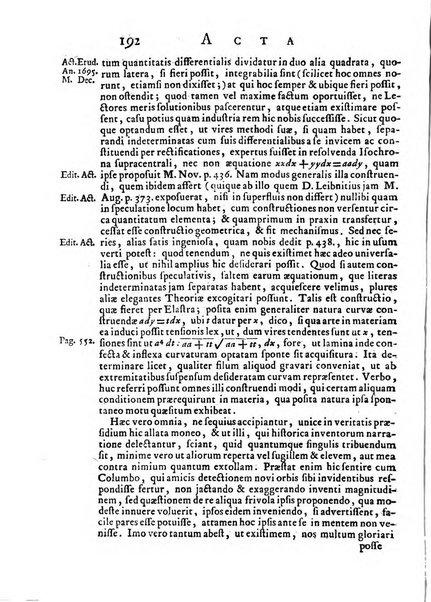 Opuscula omnia actis eruditorum lipsiensibus inserta, quae ad universam mathesim, physicam, medicinam, anatomiam, chirurgiam et philologiam pertinent; nec non epitomae si quae materia vel criticis animadversionibus celebriores