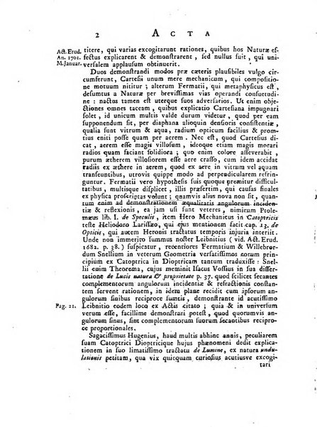 Opuscula omnia actis eruditorum lipsiensibus inserta, quae ad universam mathesim, physicam, medicinam, anatomiam, chirurgiam et philologiam pertinent; nec non epitomae si quae materia vel criticis animadversionibus celebriores