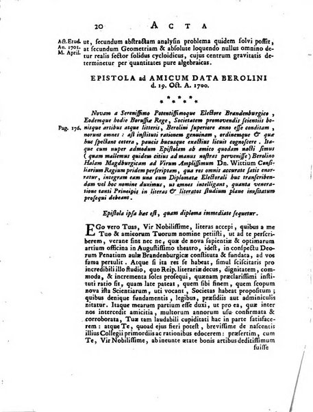 Opuscula omnia actis eruditorum lipsiensibus inserta, quae ad universam mathesim, physicam, medicinam, anatomiam, chirurgiam et philologiam pertinent; nec non epitomae si quae materia vel criticis animadversionibus celebriores