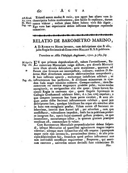 Opuscula omnia actis eruditorum lipsiensibus inserta, quae ad universam mathesim, physicam, medicinam, anatomiam, chirurgiam et philologiam pertinent; nec non epitomae si quae materia vel criticis animadversionibus celebriores