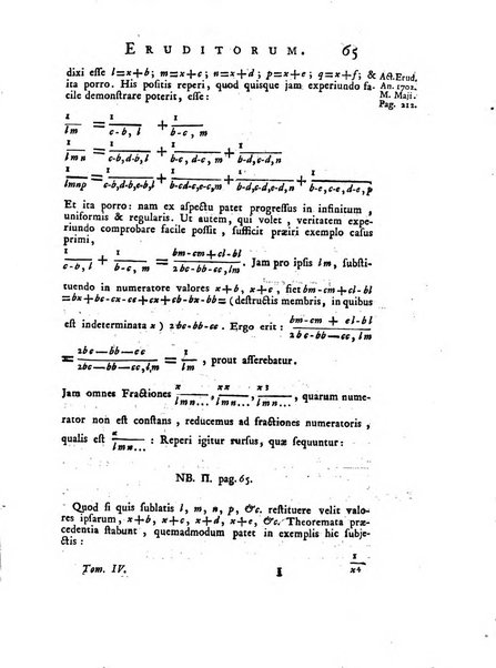 Opuscula omnia actis eruditorum lipsiensibus inserta, quae ad universam mathesim, physicam, medicinam, anatomiam, chirurgiam et philologiam pertinent; nec non epitomae si quae materia vel criticis animadversionibus celebriores