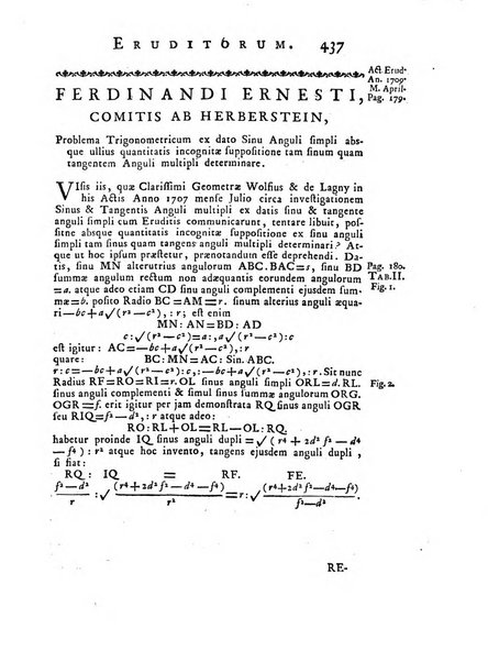 Opuscula omnia actis eruditorum lipsiensibus inserta, quae ad universam mathesim, physicam, medicinam, anatomiam, chirurgiam et philologiam pertinent; nec non epitomae si quae materia vel criticis animadversionibus celebriores