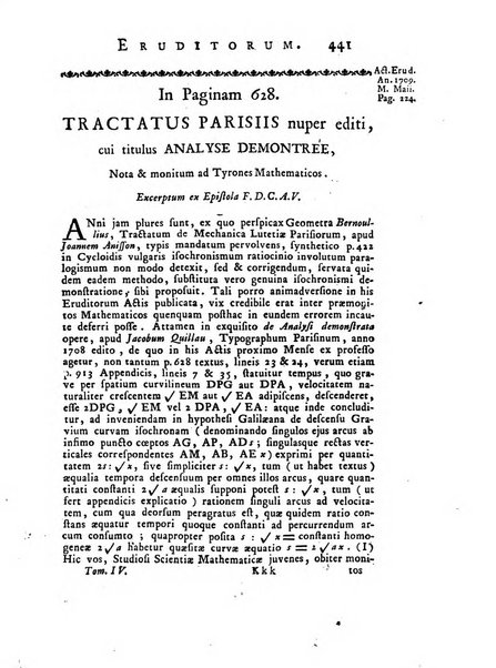 Opuscula omnia actis eruditorum lipsiensibus inserta, quae ad universam mathesim, physicam, medicinam, anatomiam, chirurgiam et philologiam pertinent; nec non epitomae si quae materia vel criticis animadversionibus celebriores