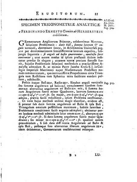 Opuscula omnia actis eruditorum lipsiensibus inserta, quae ad universam mathesim, physicam, medicinam, anatomiam, chirurgiam et philologiam pertinent; nec non epitomae si quae materia vel criticis animadversionibus celebriores