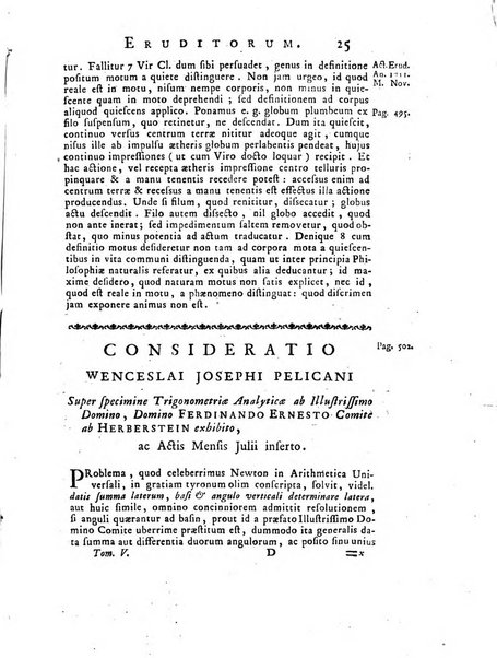 Opuscula omnia actis eruditorum lipsiensibus inserta, quae ad universam mathesim, physicam, medicinam, anatomiam, chirurgiam et philologiam pertinent; nec non epitomae si quae materia vel criticis animadversionibus celebriores