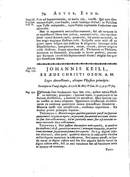 Opuscula omnia actis eruditorum lipsiensibus inserta, quae ad universam mathesim, physicam, medicinam, anatomiam, chirurgiam et philologiam pertinent; nec non epitomae si quae materia vel criticis animadversionibus celebriores